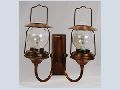 2`li Oil Lamp Ah�ap Aplik