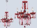 K�rm�z� �� Mekan Kristal Modern Avize