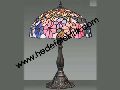 Pembe �i�ekli Tiffany Masa Lambas�